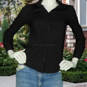 George Black Polka Dot Chic Office Blouse S